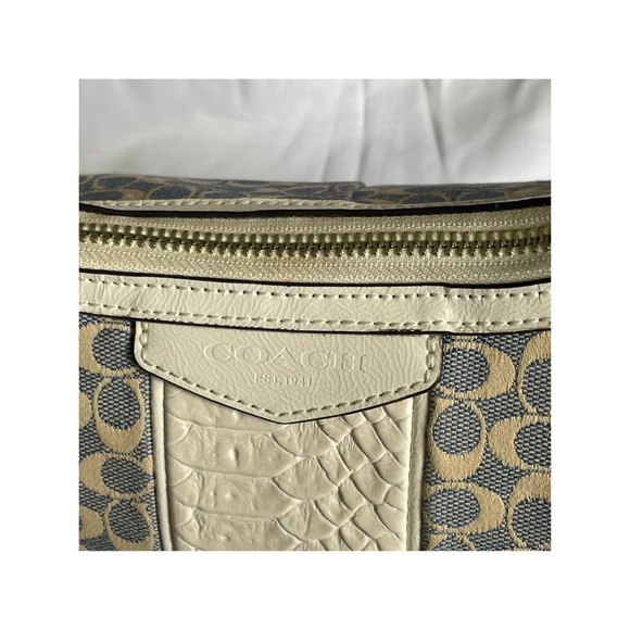 Coach Signature Stripe Jacquard Demi Crossbody Bag Cream & Blue - Picture 3 of 7
